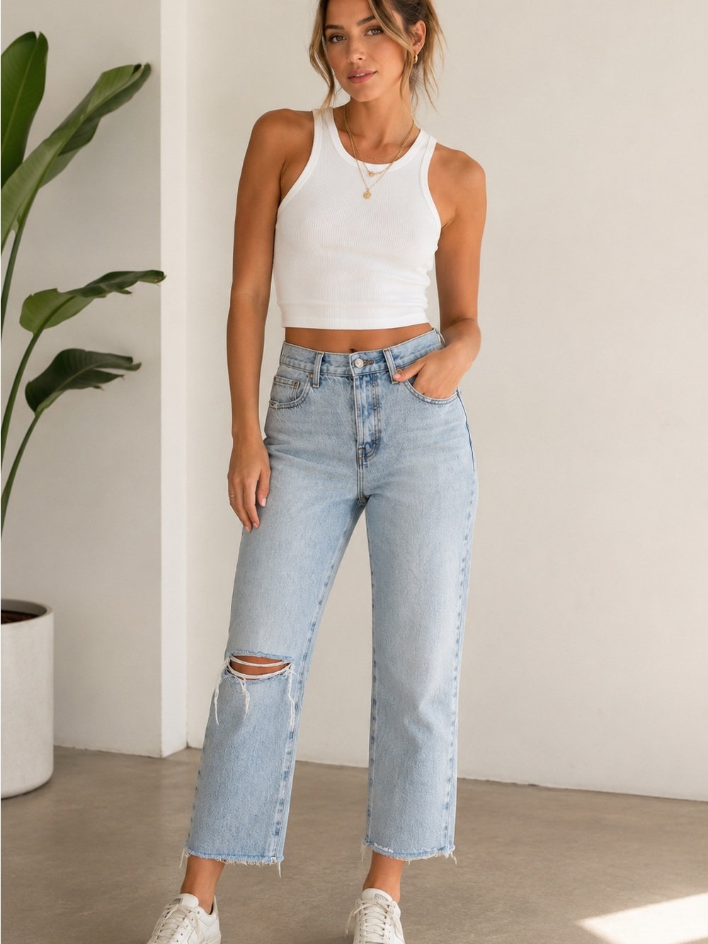 Pistola Charlie St Tropez High Rise Straight Jeans 31 Distressed Raw Hem